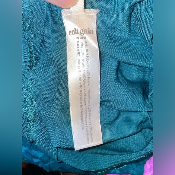 New! Cult Gaia Livia One Shoulder Asymmetric Gown in Deep Teal Seamoss 🌊🐚 XS - Picture 16 of 16